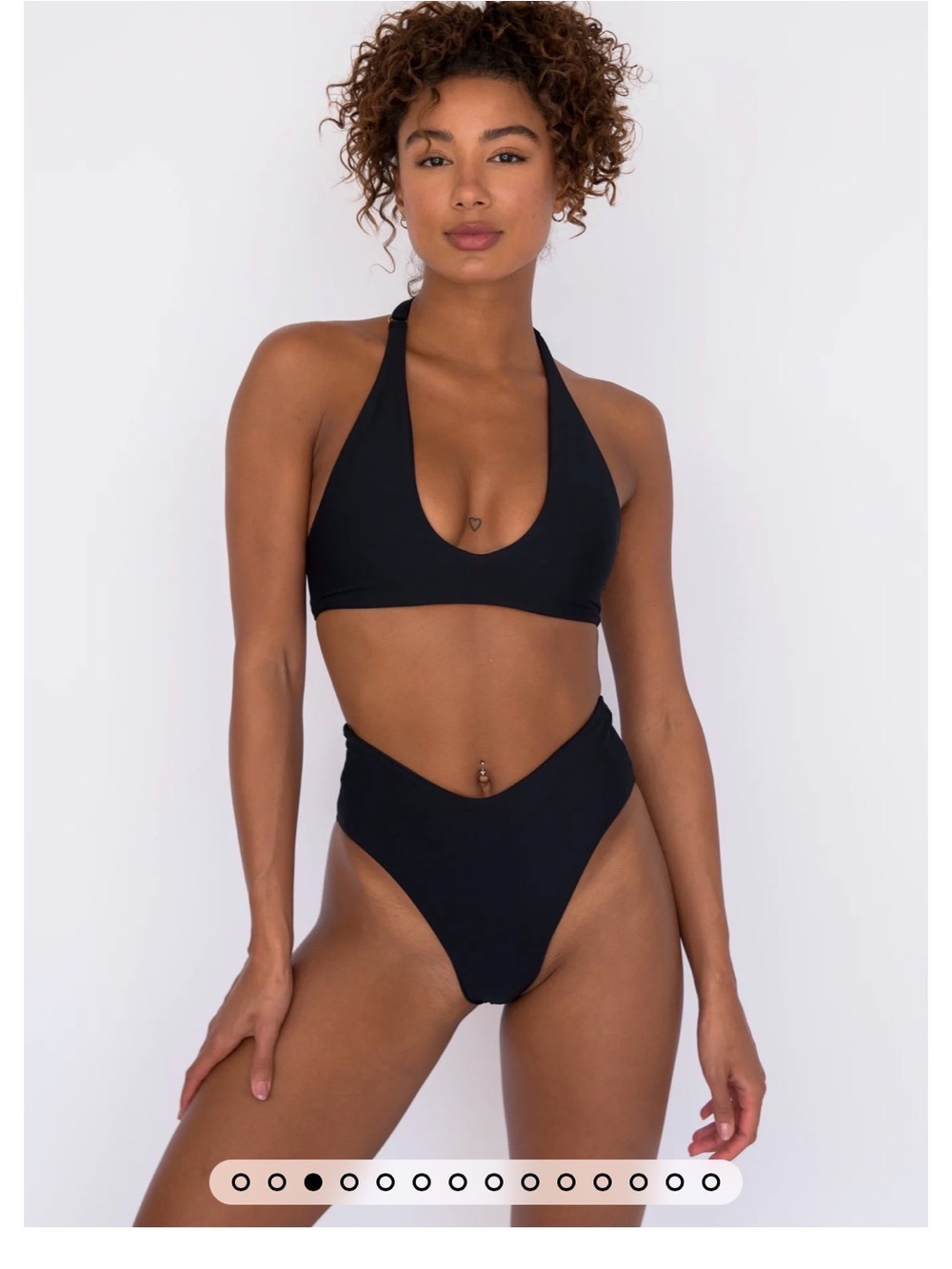 Skatie Lacey Black Halter Bikini Top and Melly black Bottoms